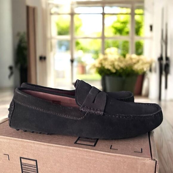 Massimo Matteo Leather Nubuck Suede Penny Driver Slip On main image 11